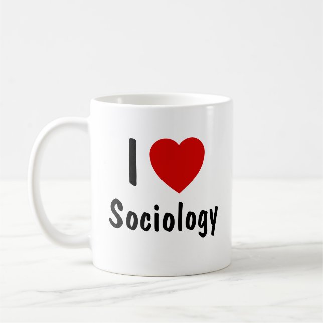 Caneca De Café Eu Amo Sociologia (Esquerda)