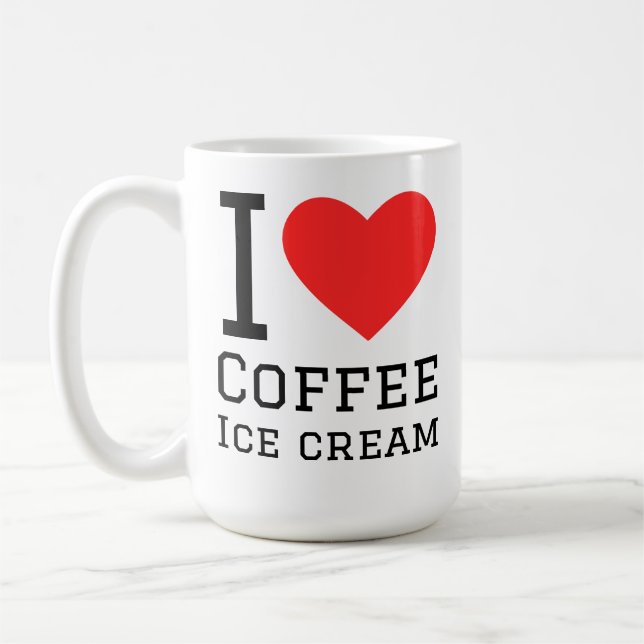 Caneca De Café Eu amo sorvete de café (Esquerda)