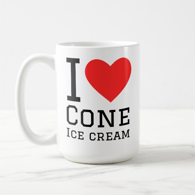 Caneca De Café Eu amo sorvete de cone (Esquerda)