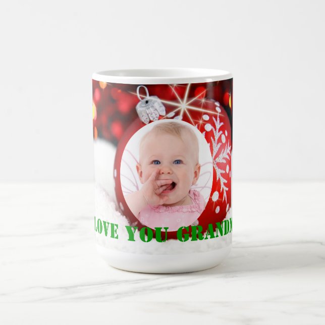 Caneca De Café "Eu Amo Sua Vovó" Cama de Natal Personalizada (Centro)