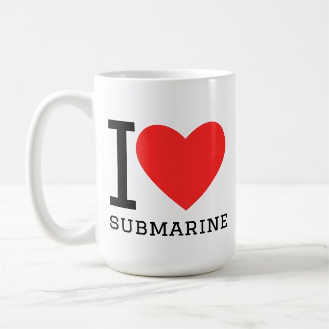 Caneca De Café Eu amo submarino (Esquerda)