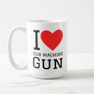 Caneca De Café Eu amo submetralhadora