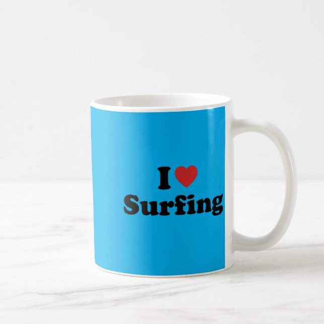 Caneca De Café Eu Amo Surfar (Direita)