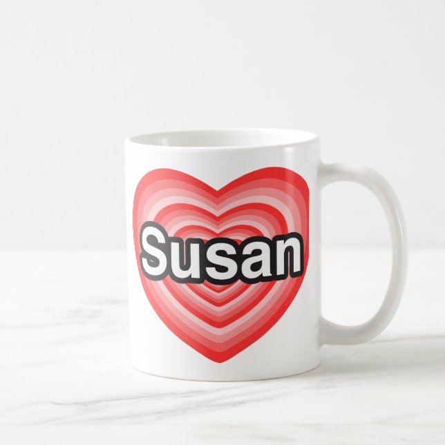 Caneca De Café Eu amo Susan. Eu te amo Susan. Coração (Direita)