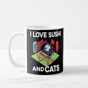 Caneca De Café Eu Amo Sushi E Cats Sushi Japão Comida Japonesa