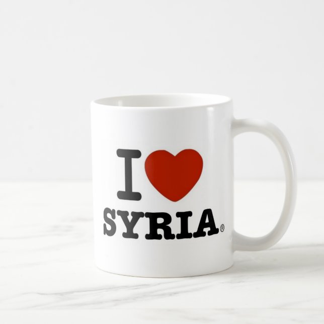 Caneca De Café Eu amo Syria (Direita)