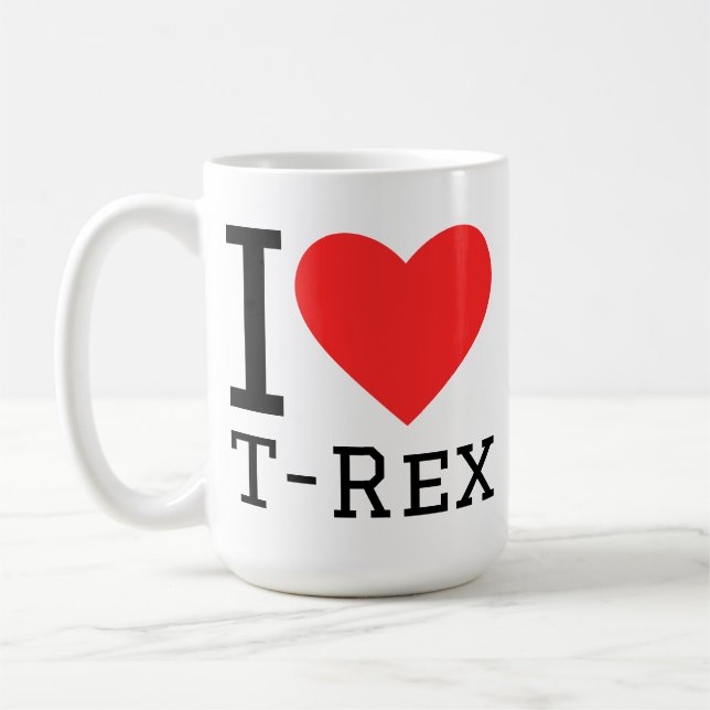 Caneca De Café Eu amo T rex (Esquerda)