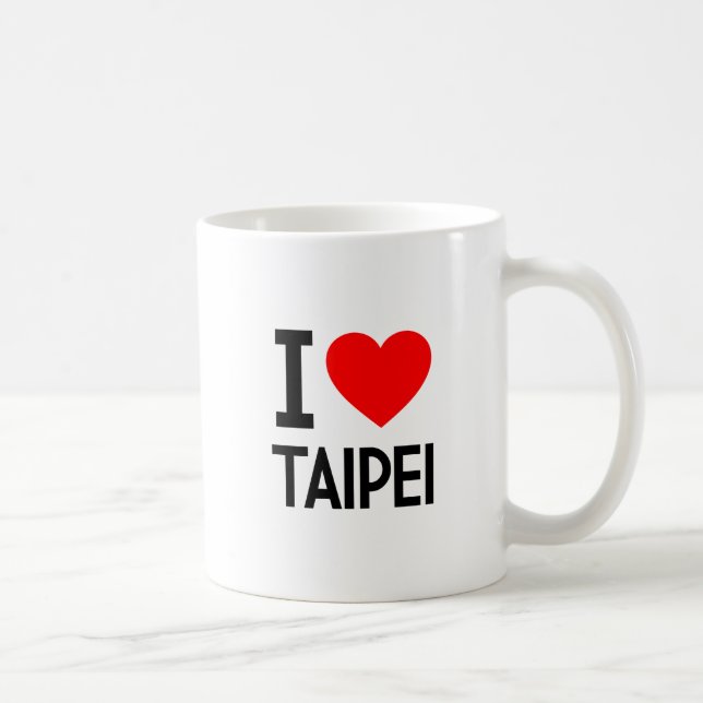 Caneca De Café Eu Amo Taipei (Direita)