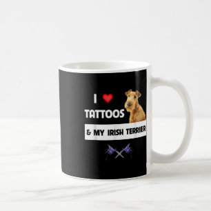Caneca De Café Eu Amo Tatuagens E Meu Cachorro Irlandês, Pai Mãe