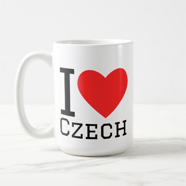 Caneca De Café Eu amo tcheco (Esquerda)