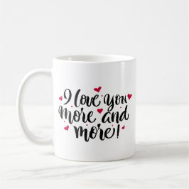 Caneca De Café Eu Amo-Te Mais E Mais Mãos