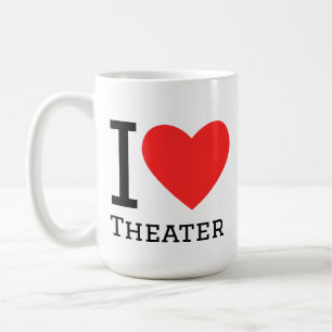 Caneca De Café Eu amo teatro 