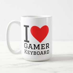 Caneca De Café Eu amo teclado de jogador