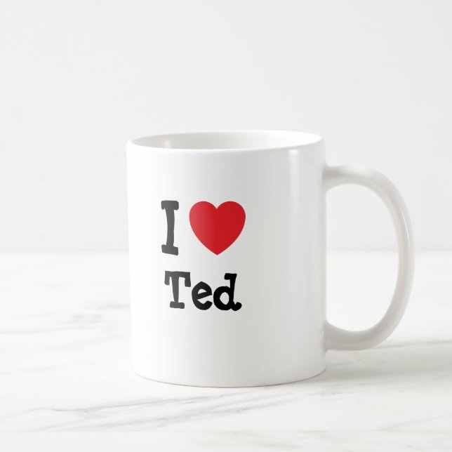 Caneca De Café Eu amo Ted Heart personalizado personalizado (Direita)