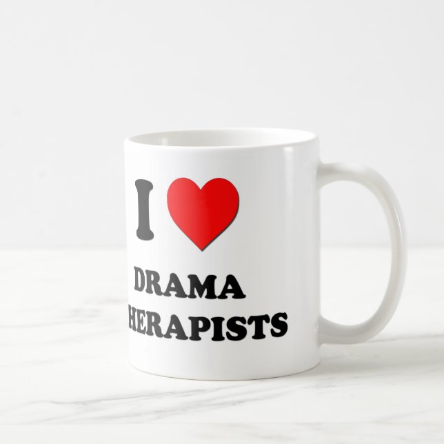 Caneca De Café Eu amo terapeutas do drama (Direita)