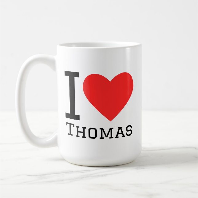 Caneca De Café Eu amo Thomas (Esquerda)