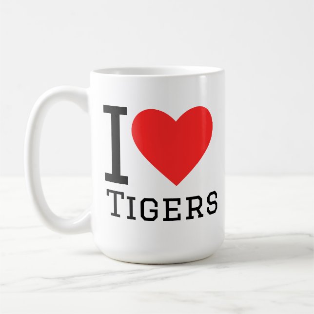 Caneca De Café Eu amo tigres (Esquerda)