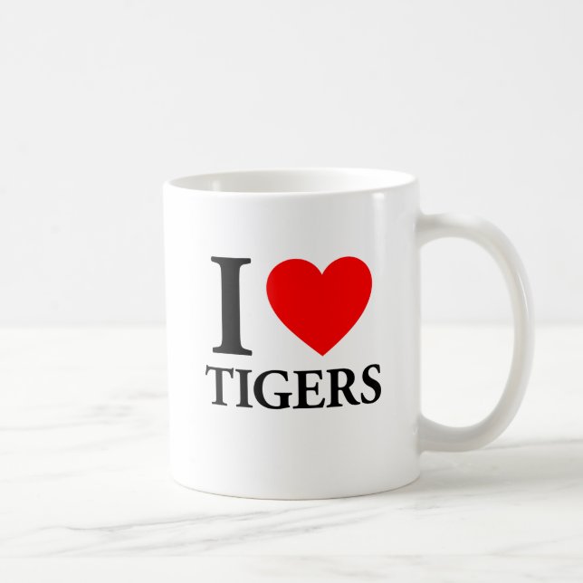 Caneca De Café Eu Amo Tigres (Direita)