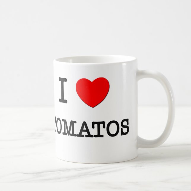 Caneca De Café Eu amo TOMATES (a comida) (Direita)
