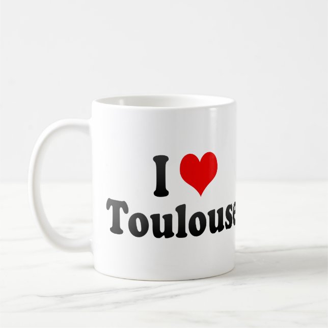 Caneca De Café Eu amo Toulouse, France (Esquerda)