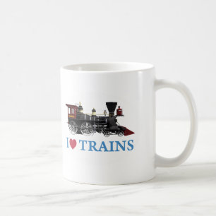 Caneca De Café Eu amo trens