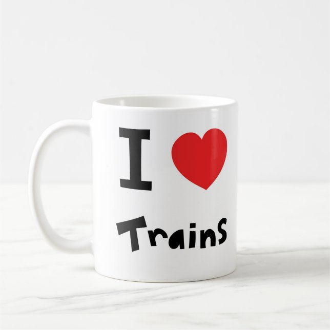 Caneca De Café Eu amo trens (Esquerda)