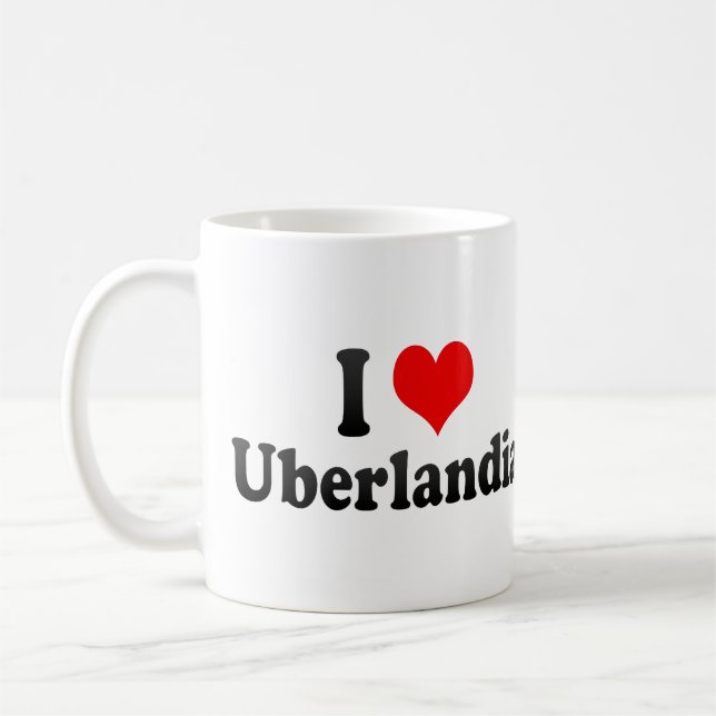Caneca De Café Eu amo Uberlandia, Brasil (Esquerda)