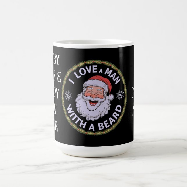 Caneca De Café Eu amo um homem com barba engraçada (Centro)
