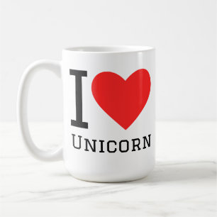 Caneca De Café Eu amo unicórnio