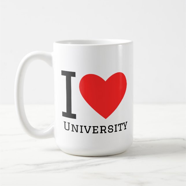 Caneca De Café Eu amo universidade  (Esquerda)