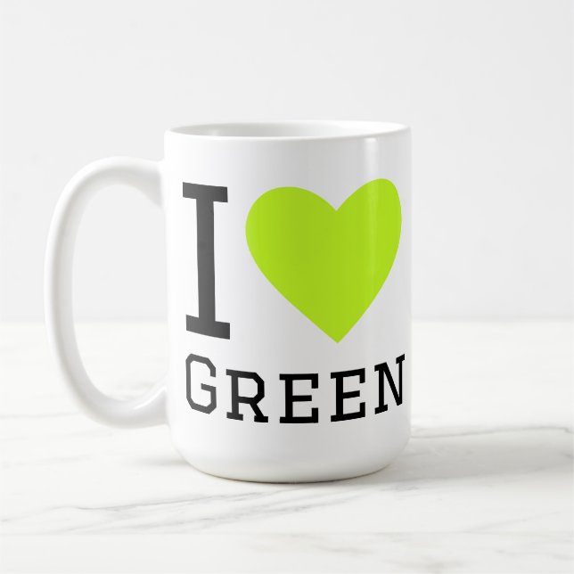Caneca De Café Eu amo verde  (Esquerda)