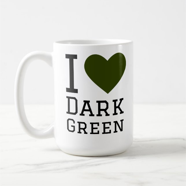 Caneca De Café Eu amo verde escuro (Esquerda)