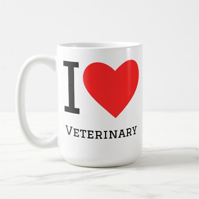 Caneca De Café Eu amo veterinária (Esquerda)