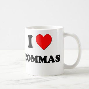 Caneca De Café Eu amo vírgulas