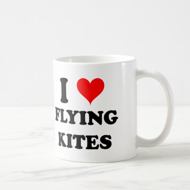 Caneca De Café Eu amo voar papagaios (Direita)