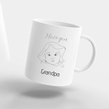 Eu amo você Avô Retrato Rosto de Bebê Personalizad