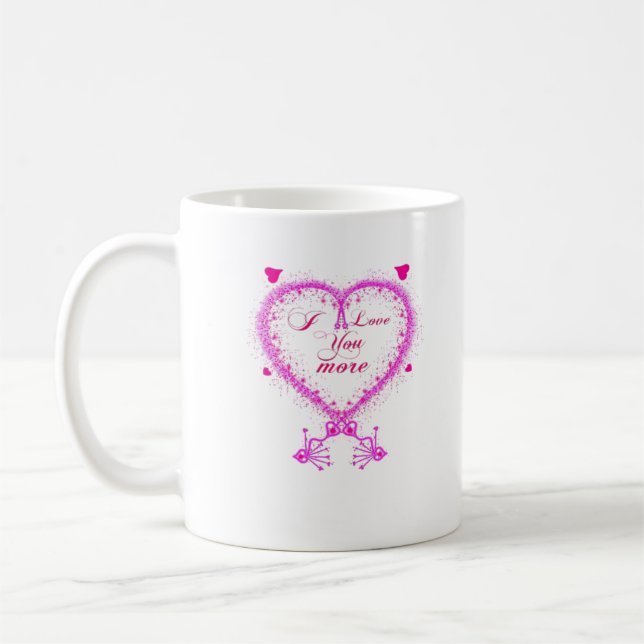 Caneca De Café Eu Amo Você Mais Design Romântico Clássico (Esquerda)
