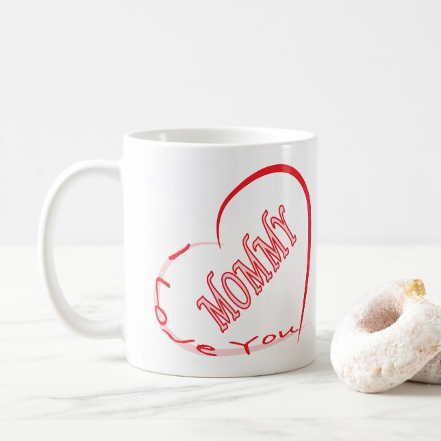 Caneca De Café Eu Amo Você Mamãe (Com Donut)