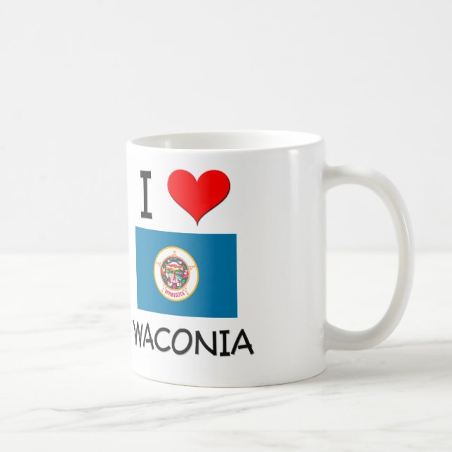 Caneca De Café Eu amo Waconia Minnesota (Direita)
