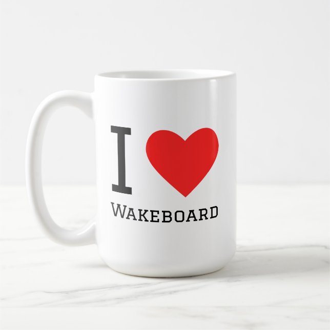 Caneca De Café Eu amo wakeboard (Esquerda)