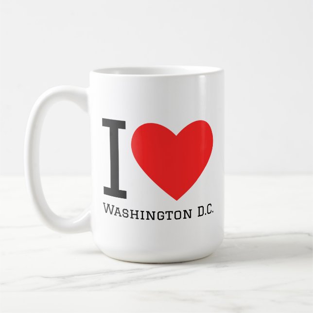 Caneca De Café Eu amo Washington D.C. (Esquerda)