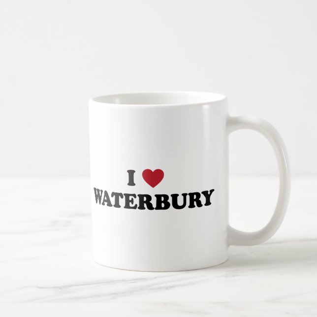 Caneca De Café Eu amo Waterbury Connecticut (Direita)