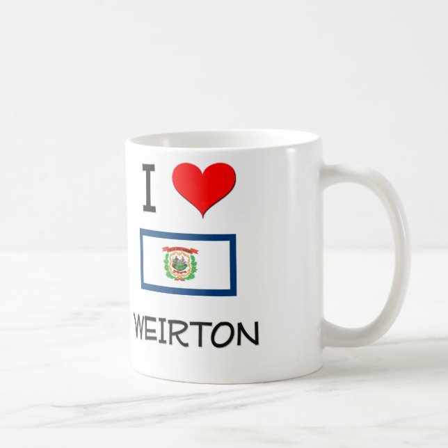 Caneca De Café Eu amo Weirton West Virginia (Direita)