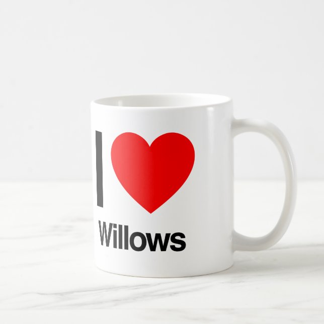 Caneca De Café eu amo willows (Direita)