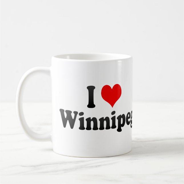Caneca De Café Eu amo Winnipeg, Canadá (Esquerda)