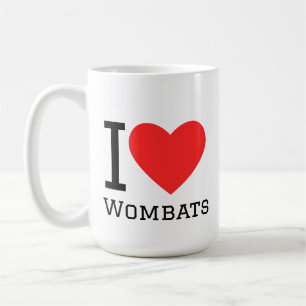 Caneca De Café Eu amo wombats