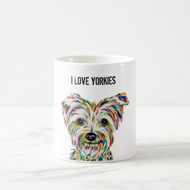 Caneca De Café Eu Amo Yorkies 11 oz. Coffee Mug (Centro)