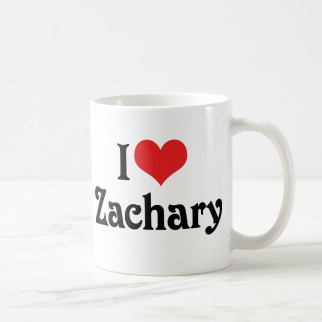 Caneca De Café Eu Amo Zachary (Direita)