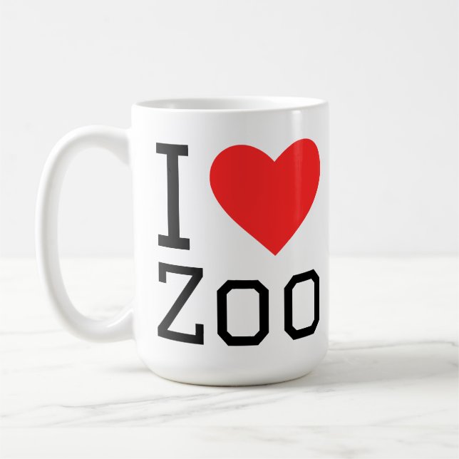 Caneca De Café Eu amo zoológico (Esquerda)