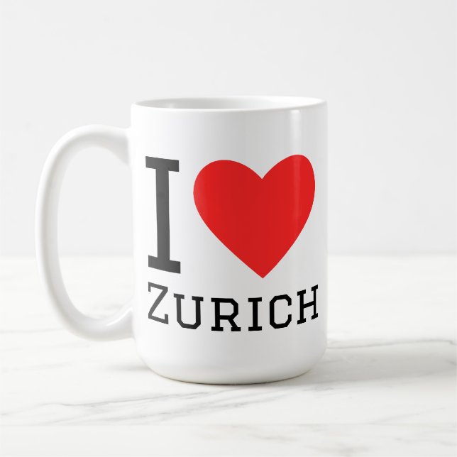 Caneca De Café Eu amo Zurique (Esquerda)